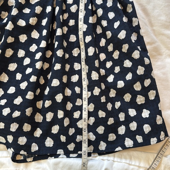 TCEC Navy White Mini Dress Women’s L Smocked Stretch Anthropologie. G1 - Picture 10 of 10